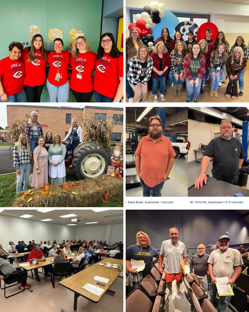 Collage of various events featuring groups of people. Each image contains different settings such as standing with tractors, celebrating, and in classrooms.