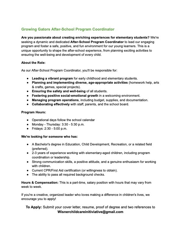 After School Program Coordinator