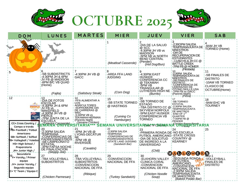 October 2025 Spanish