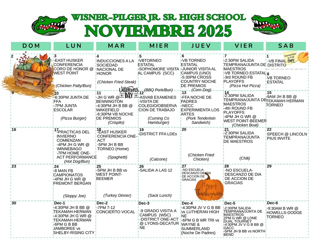 November 2025 Calendar Spanish