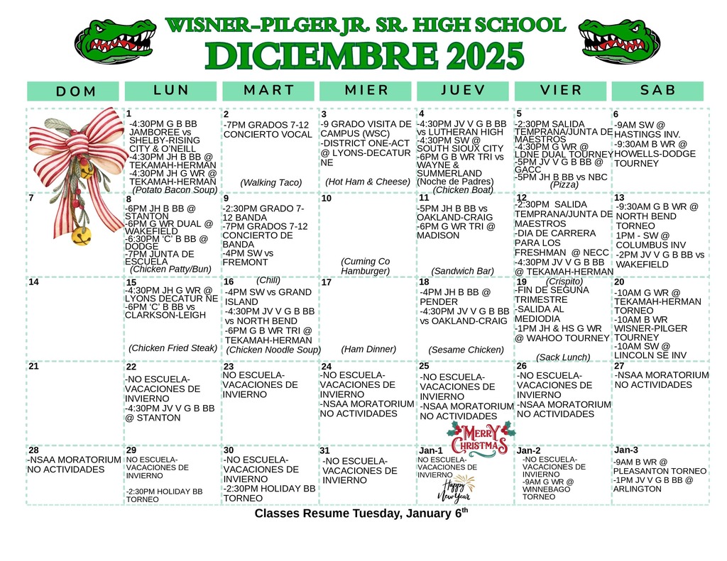 December 2025 Spanish