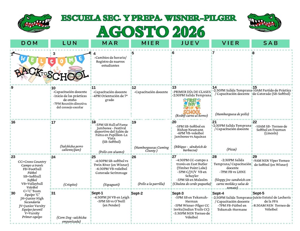 August 2026 Spanish
