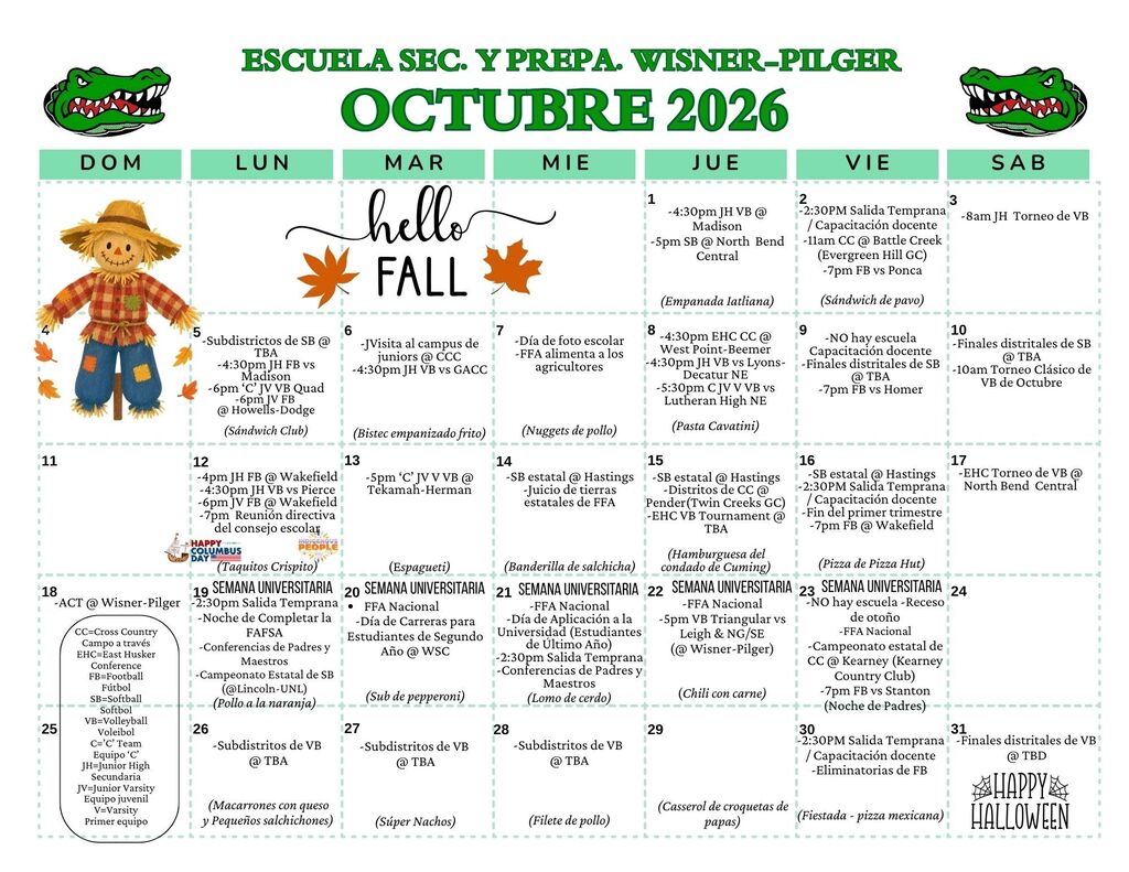October 2026 Spanish
