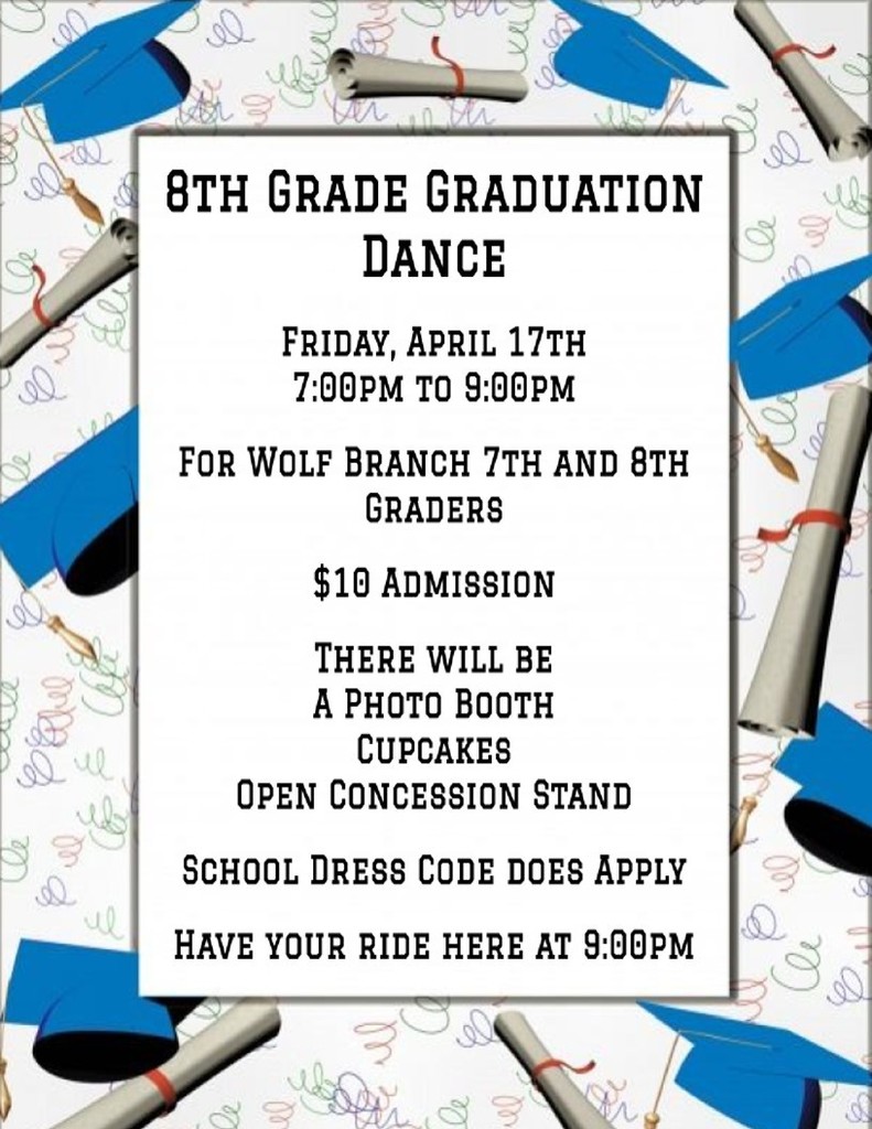 2026 Graduation Dance for 7th & 8th Grade Students - Fri., April 17, 2026
