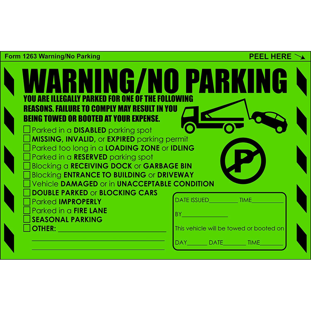 No Parking Sticker