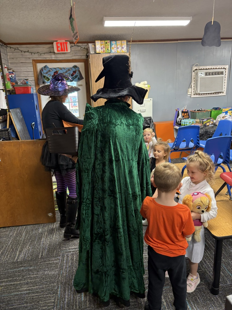 Staff passing out candy!