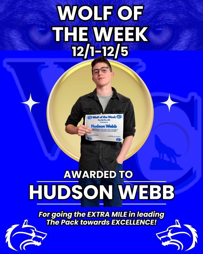 Wolf of the Week- Hudson Webb!