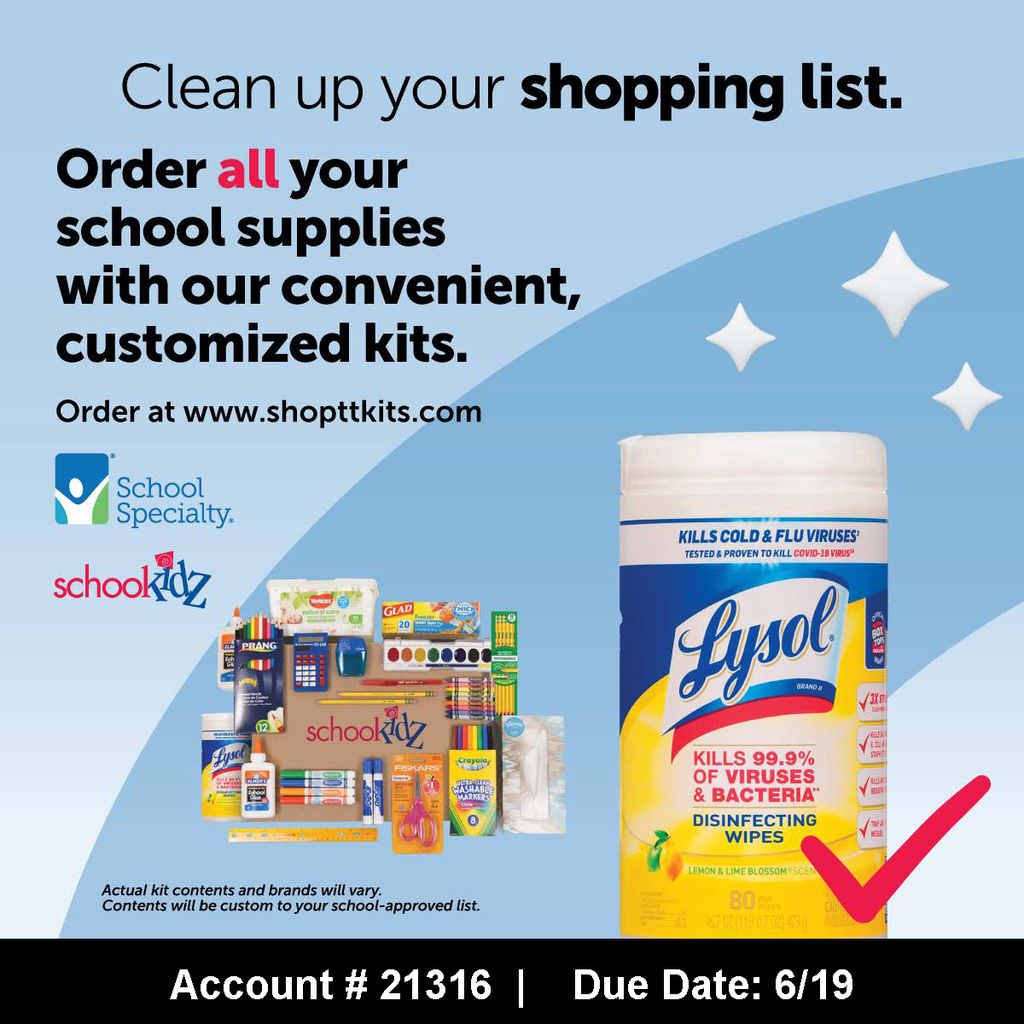 Supply Kits for purchasing 03/30/26-06/19/26