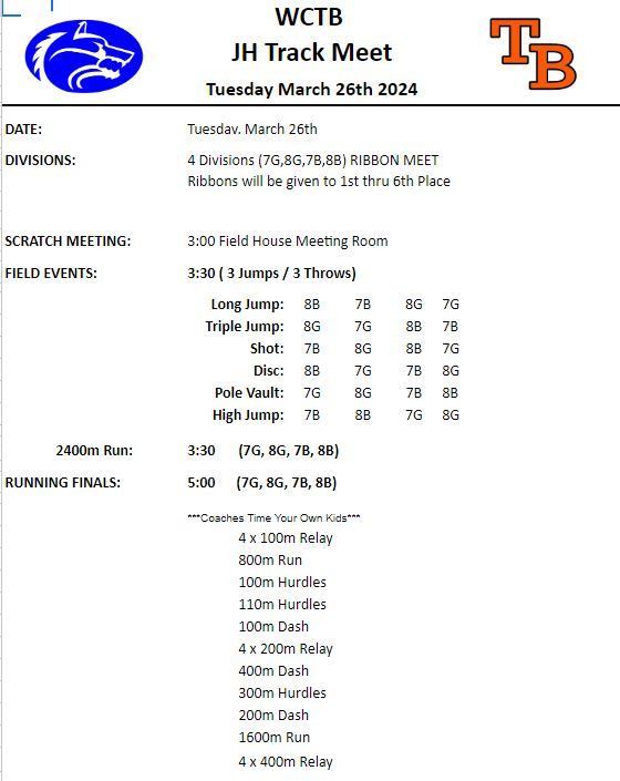 MS track meet schedule