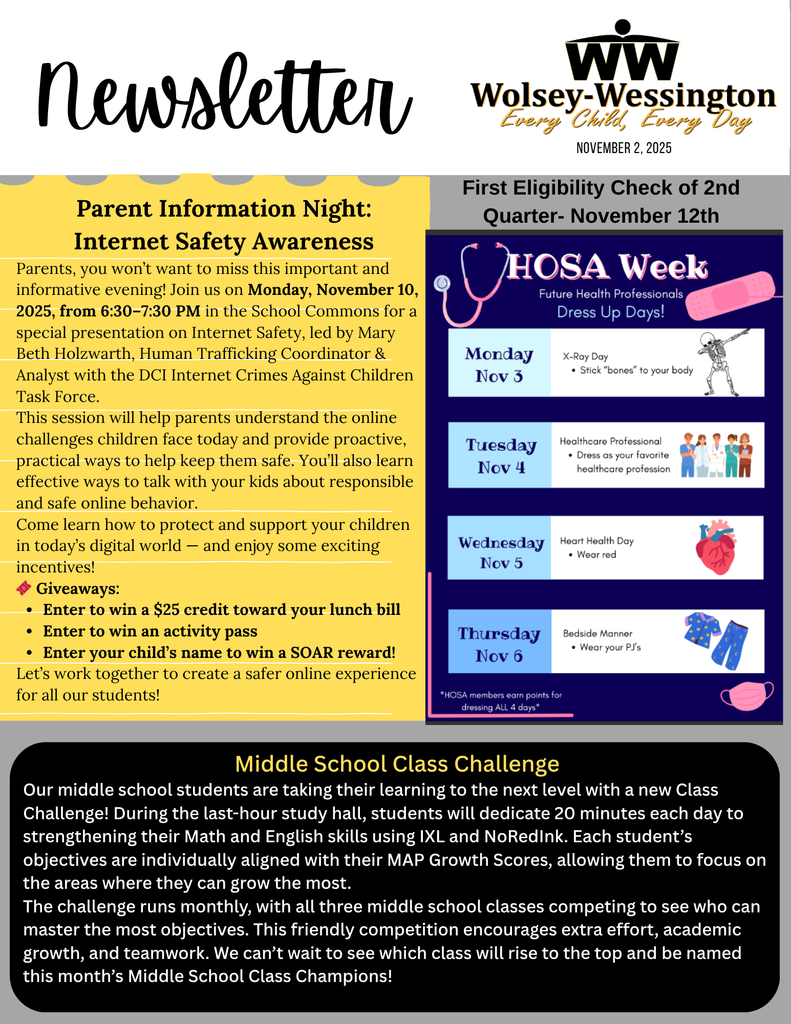 November 2nd Newsletter