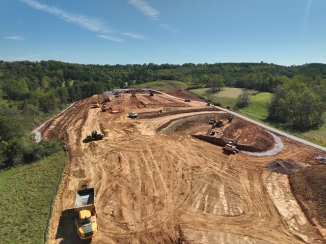 aerial excavation images of the new Lubeck Elementary School