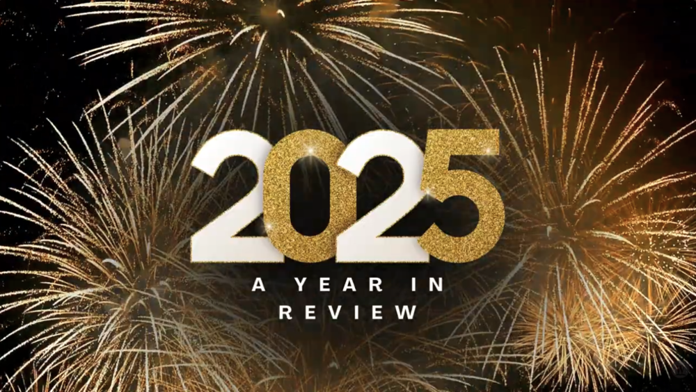 2025 A Year in Review - with fireworks in a night sky