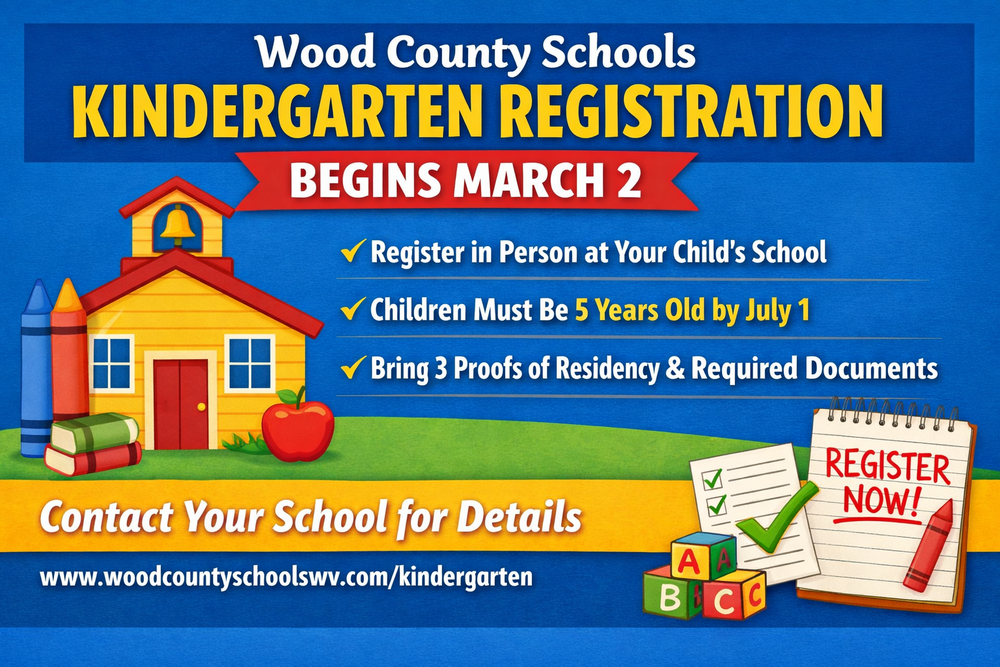 Wood County Schools Kindergarten registration flyer