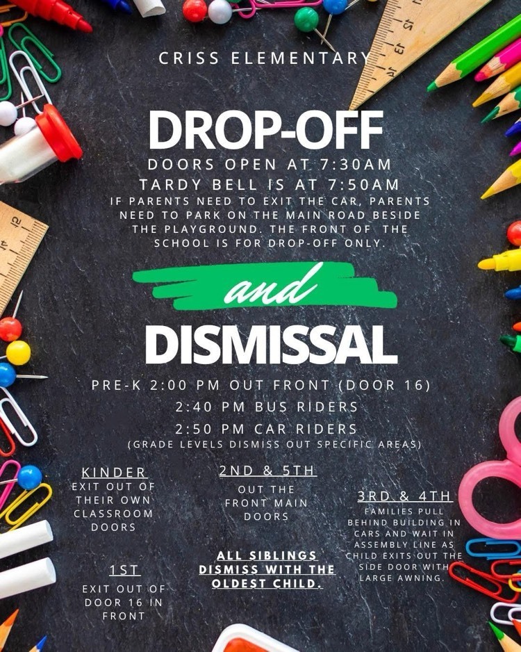 drop off and dismissal 