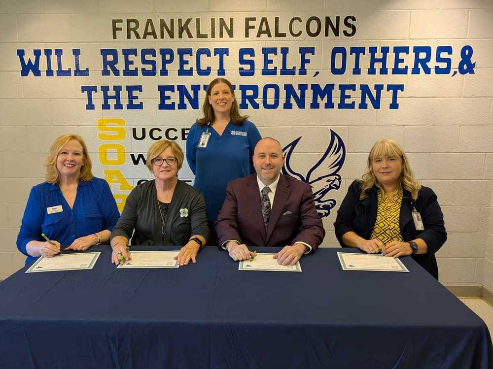 committee for new business partnership with Franklin elementary pictured