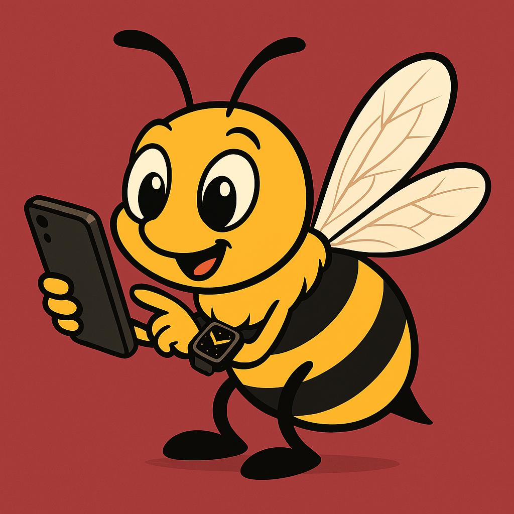 Bee with phone