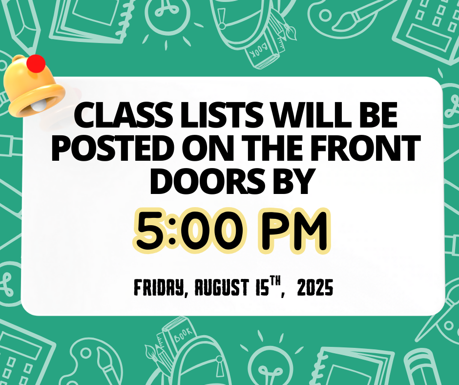 Class lists will be posted later today!