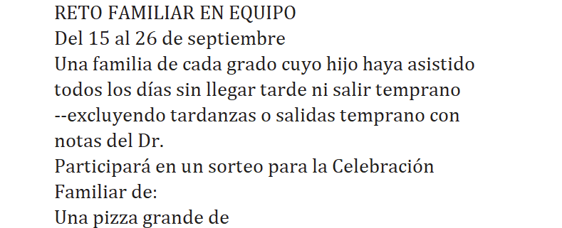 Team family challenge Spanish