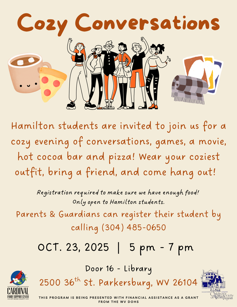 Come join us for a "cozy-cocoa-conversation" evening!
