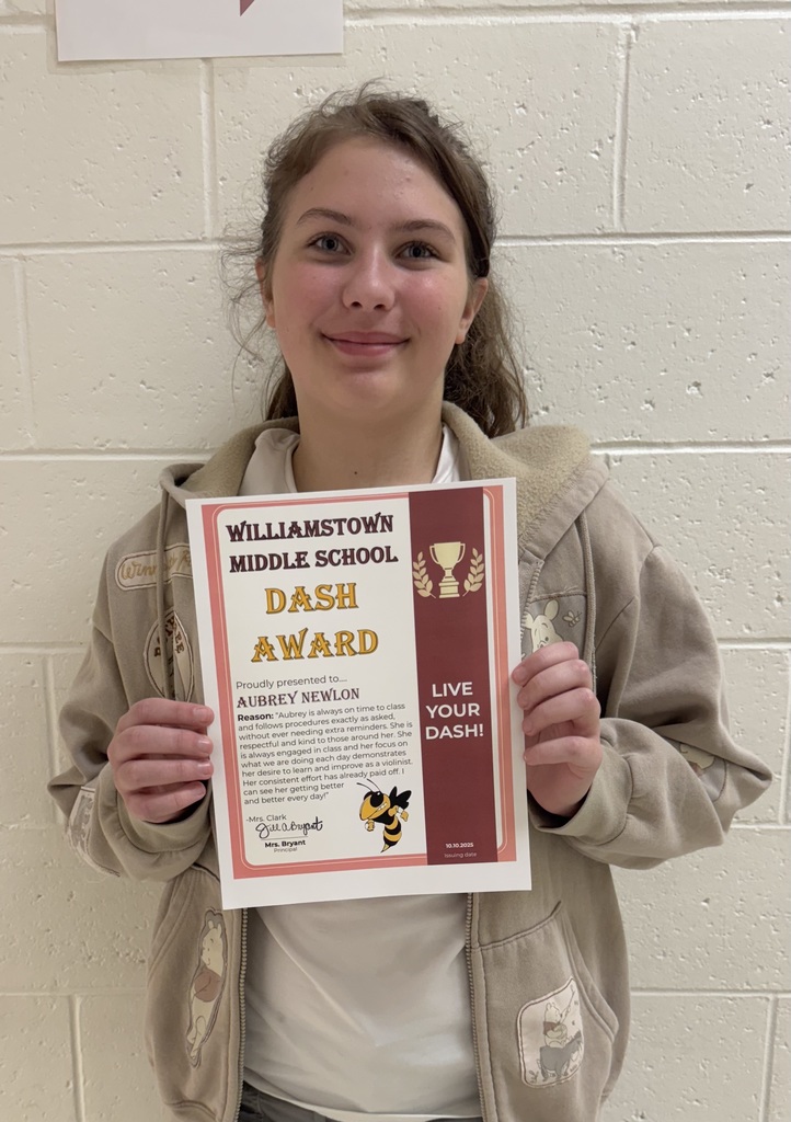 Dash Award winner, 6th grade