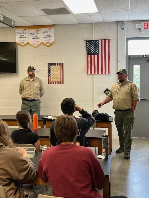 Jordan Stewart and Jesse King with the WV Dept. of Forestry