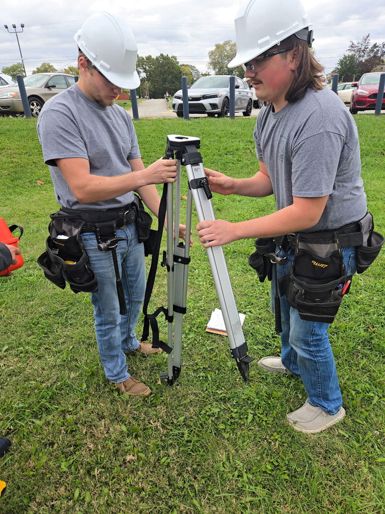 Mr. Kimble's Class learning how to survey