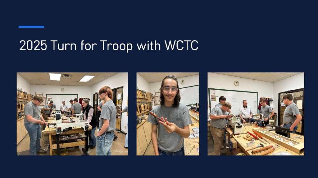 Turning Pens for Troops at Woodcraft