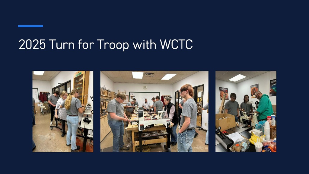 Turning Pens for Troops at Woodcraft