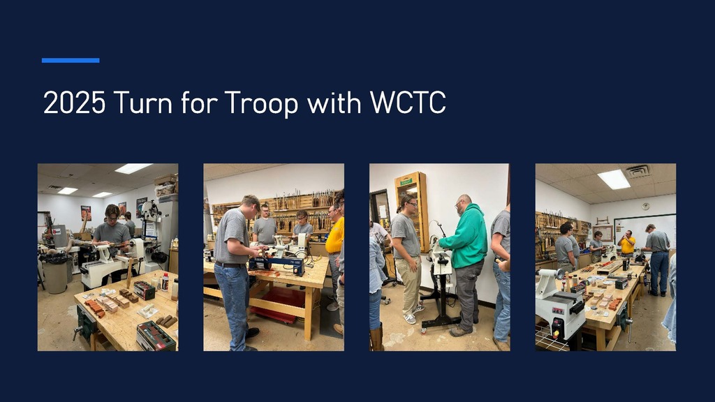Turning Pens for Troops at Woodcraft