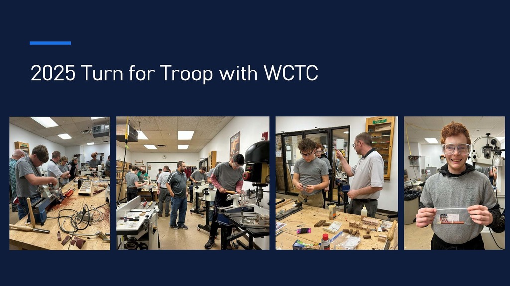 Turning Pens for Troops at Woodcraft