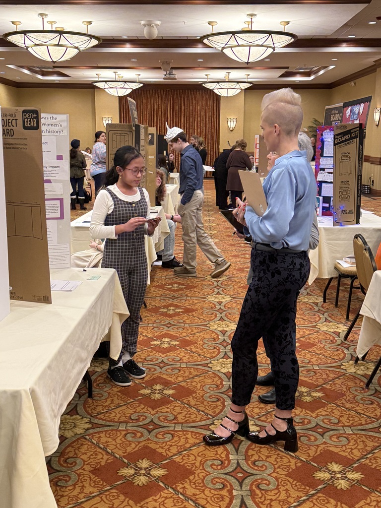 Students Presenting social studies fair project