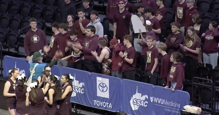 fans and Williamstown girls basketball Yellowjackets at stadium