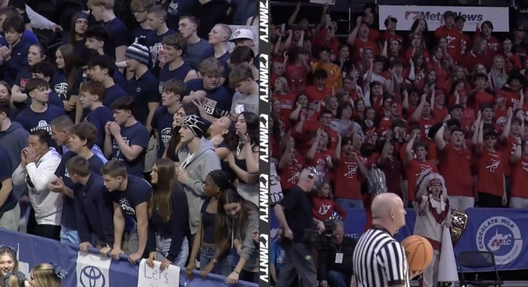 split screen patriots and big reds