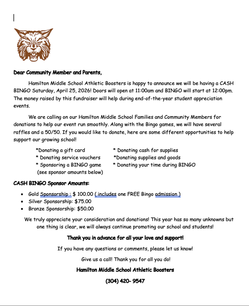 Bingo Donation Letter