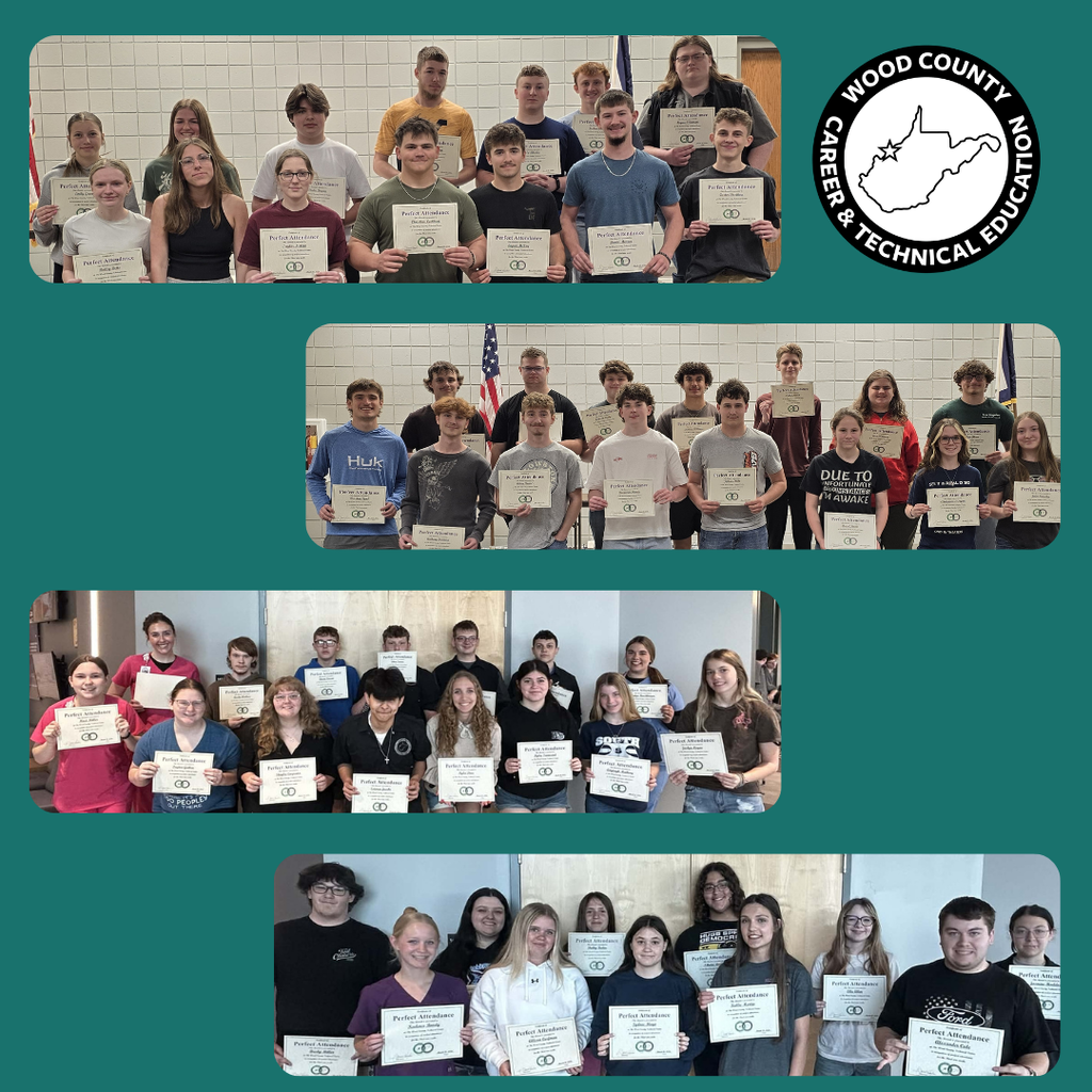 Four images in a collage of students receiving awards.