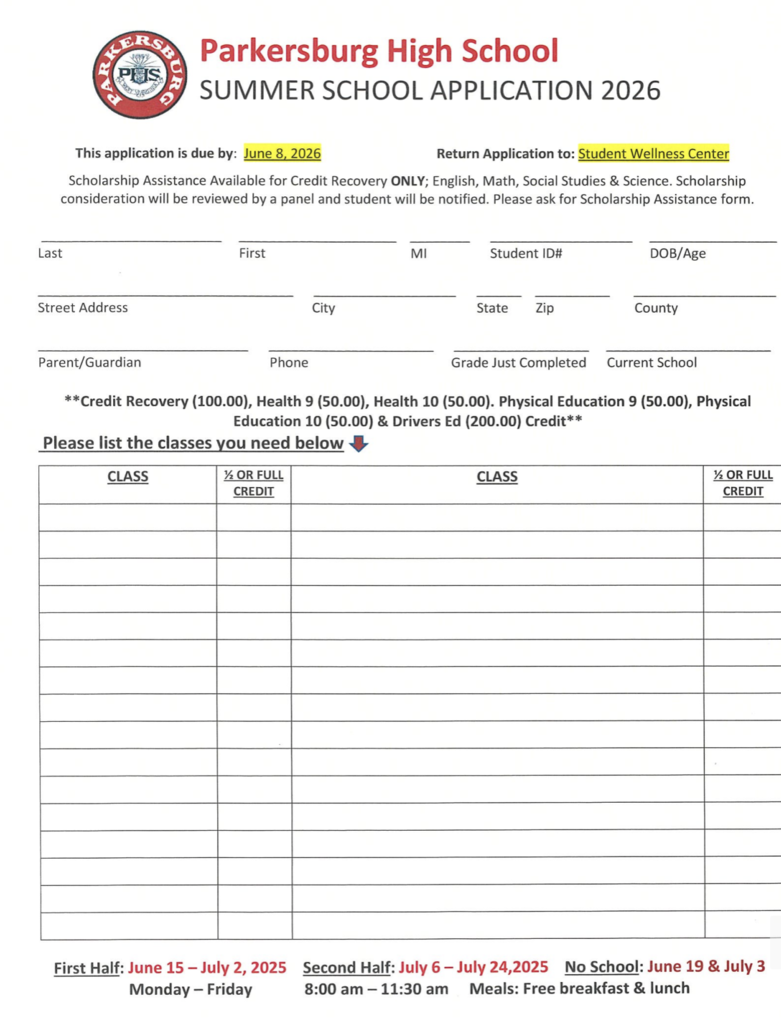 Summer School Application