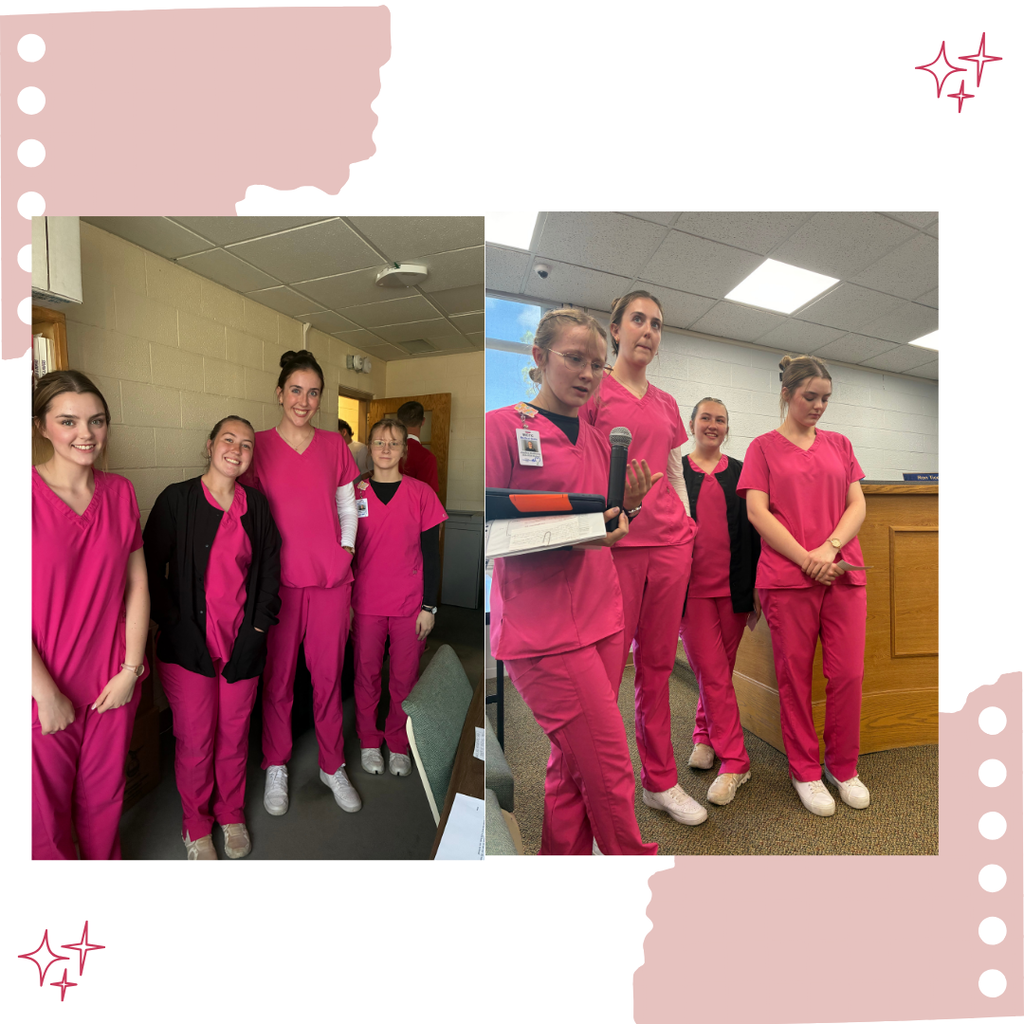 Two images of students.