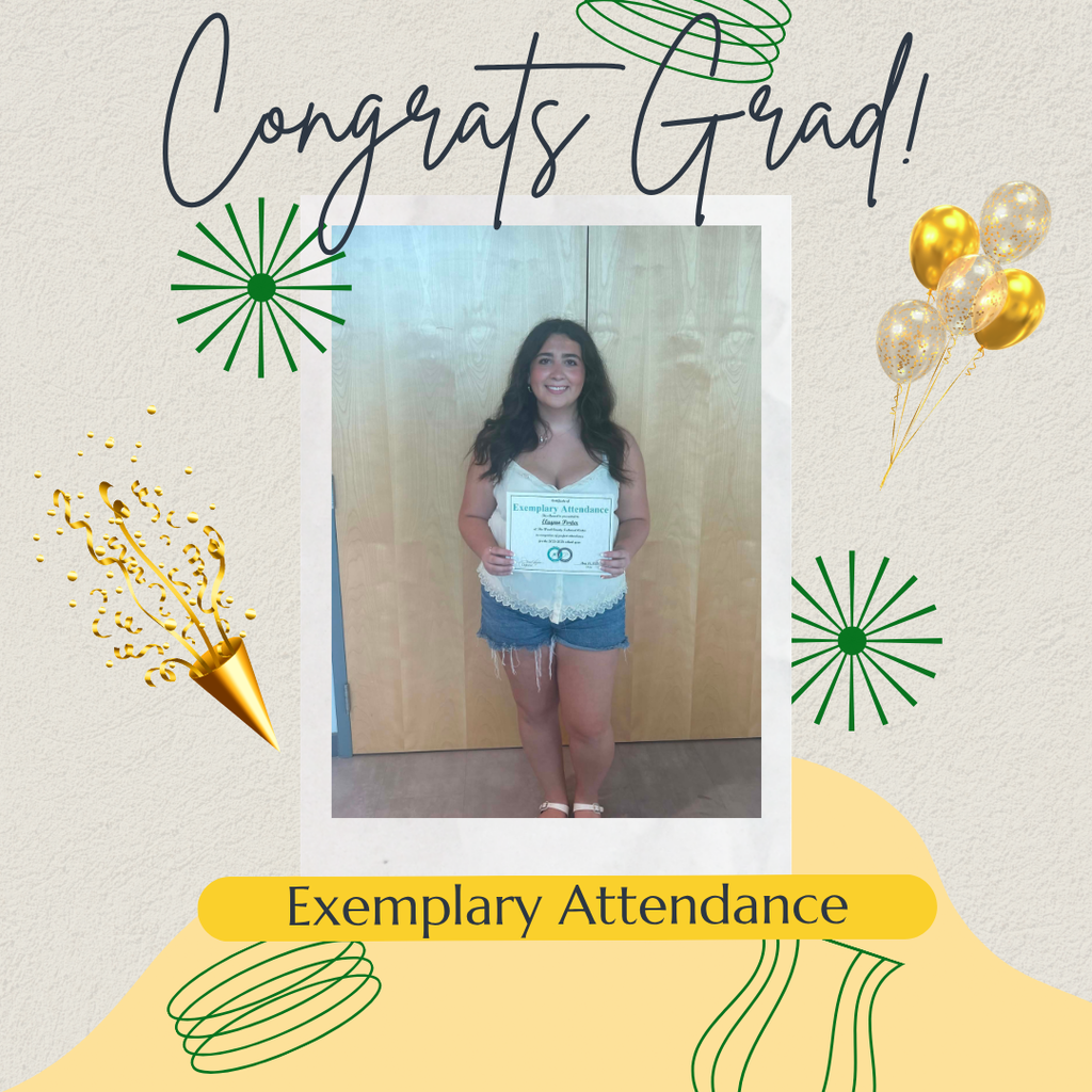 Image of student holding award.