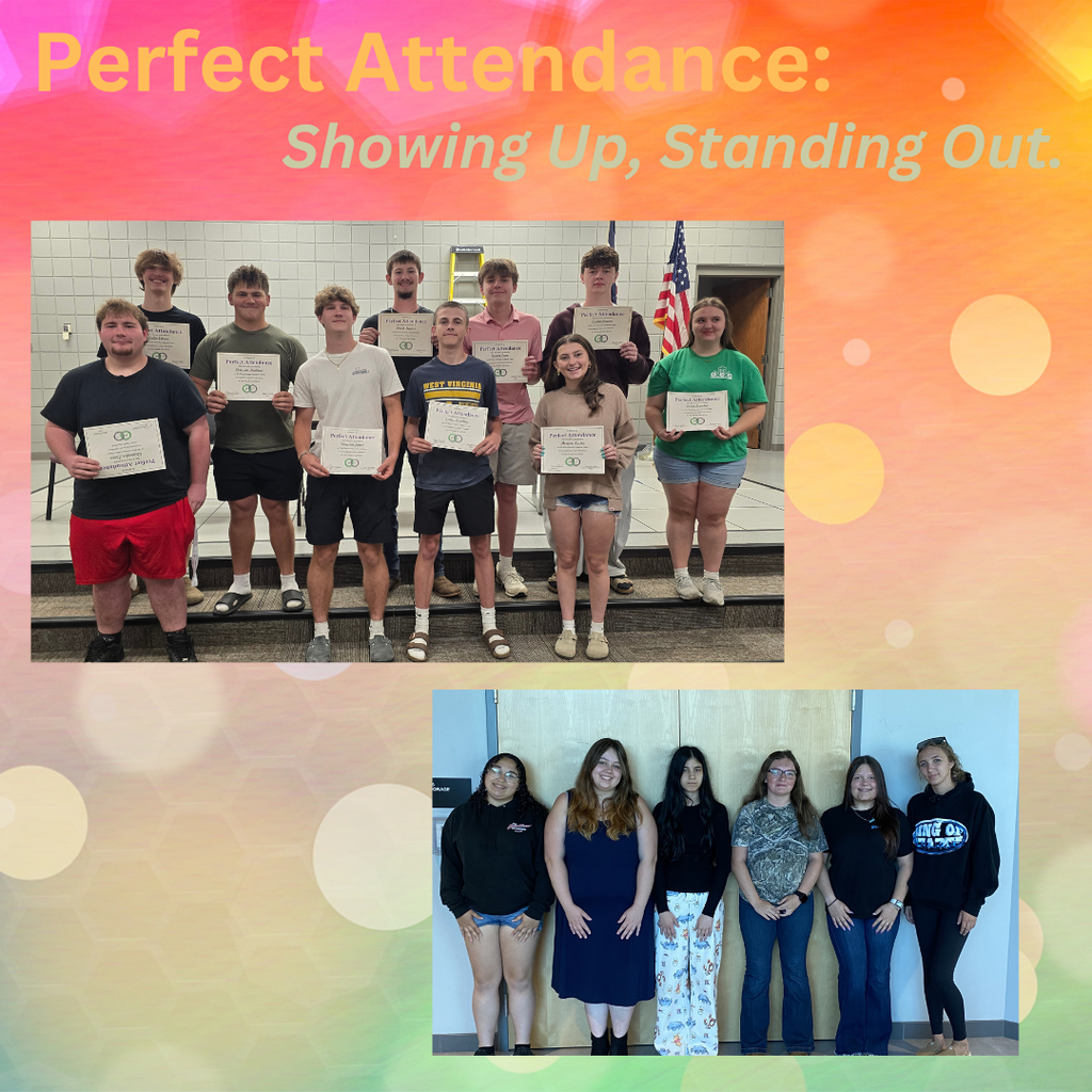 Collage of students receiving recognition certificates for 4th Term Perfect Attendance, Exemplary Attendance, and Honor Cord achievements.