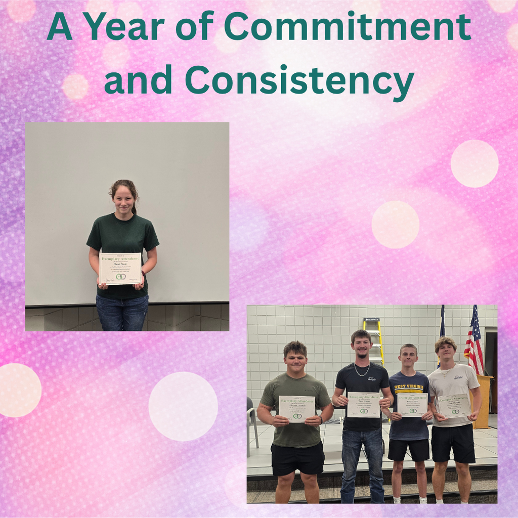 Collage of students receiving recognition certificates for 4th Term Perfect Attendance, Exemplary Attendance, and Honor Cord achievements.
