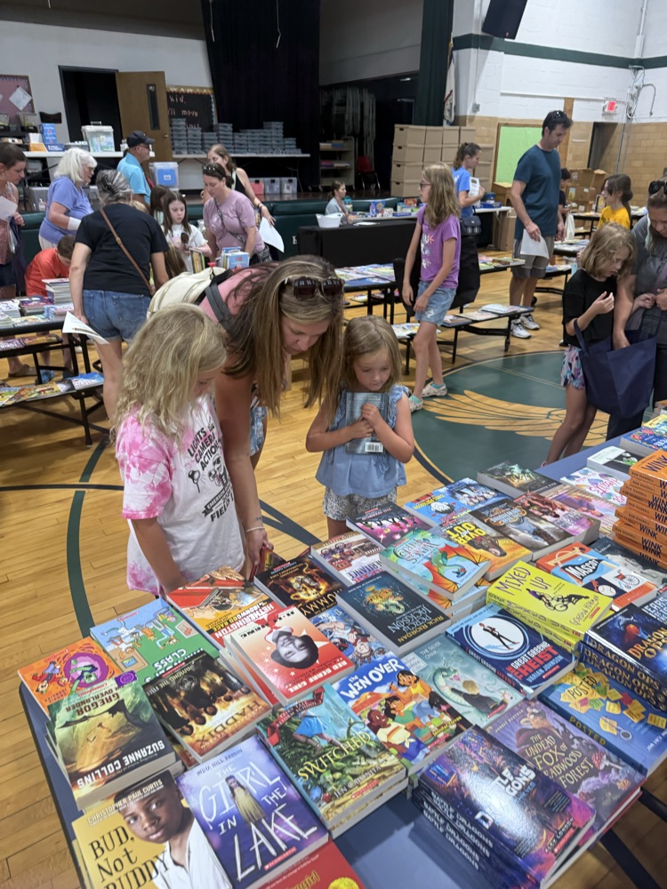 students with books