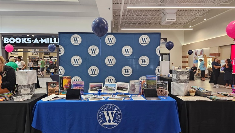 display of books and ed materials