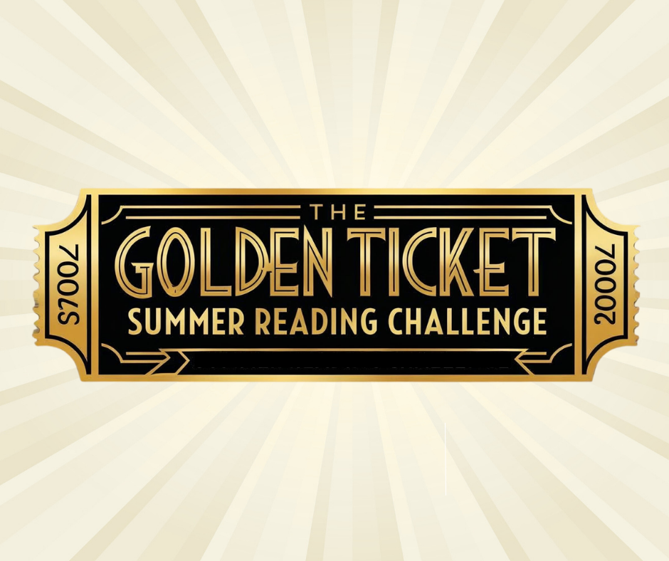 Golden Ticket logo - black ticket with gold accents