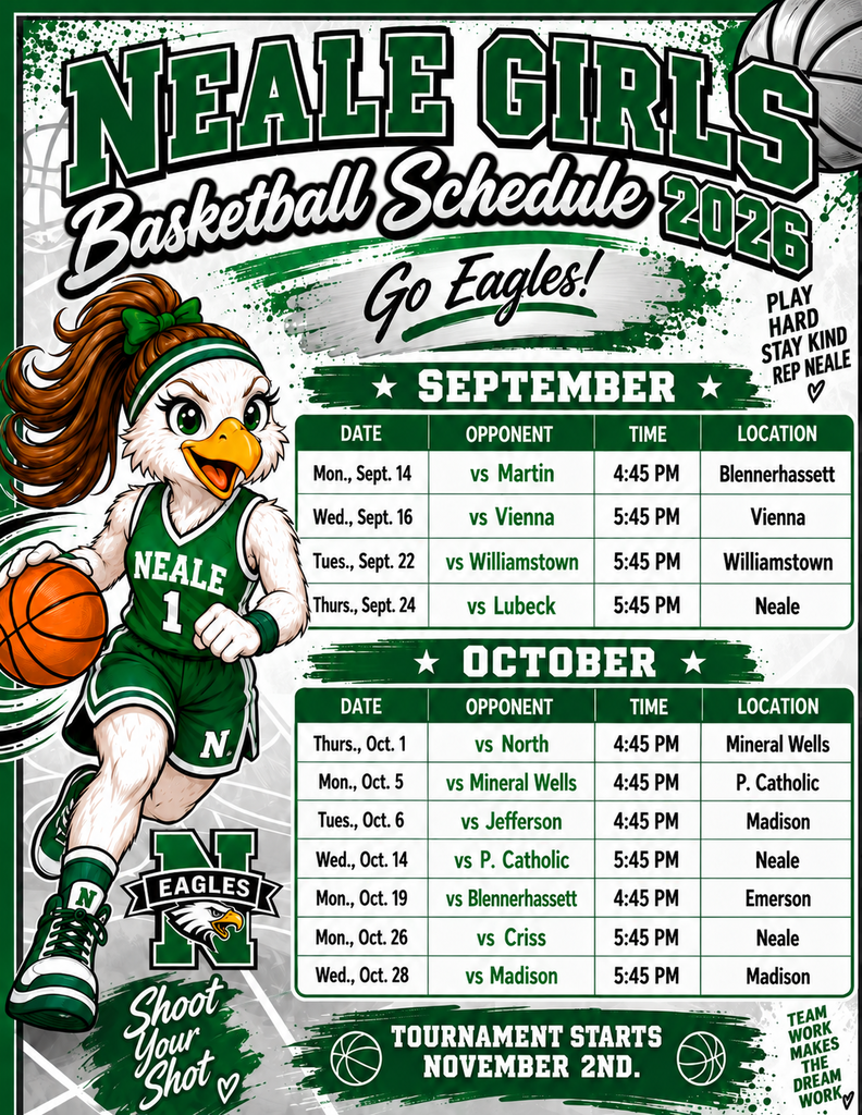 Neale Girls Basketball Schedule 2026