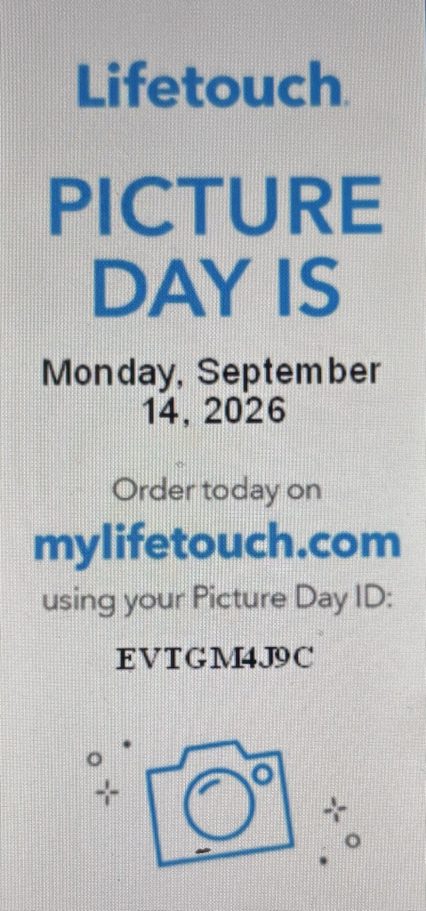 Order your pictures online or return the packet with payment to school.