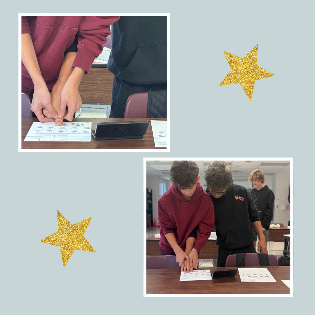 Students participate in hands-on criminal justice activities, practicing arrest and search procedures and learning how to properly roll fingerprints.