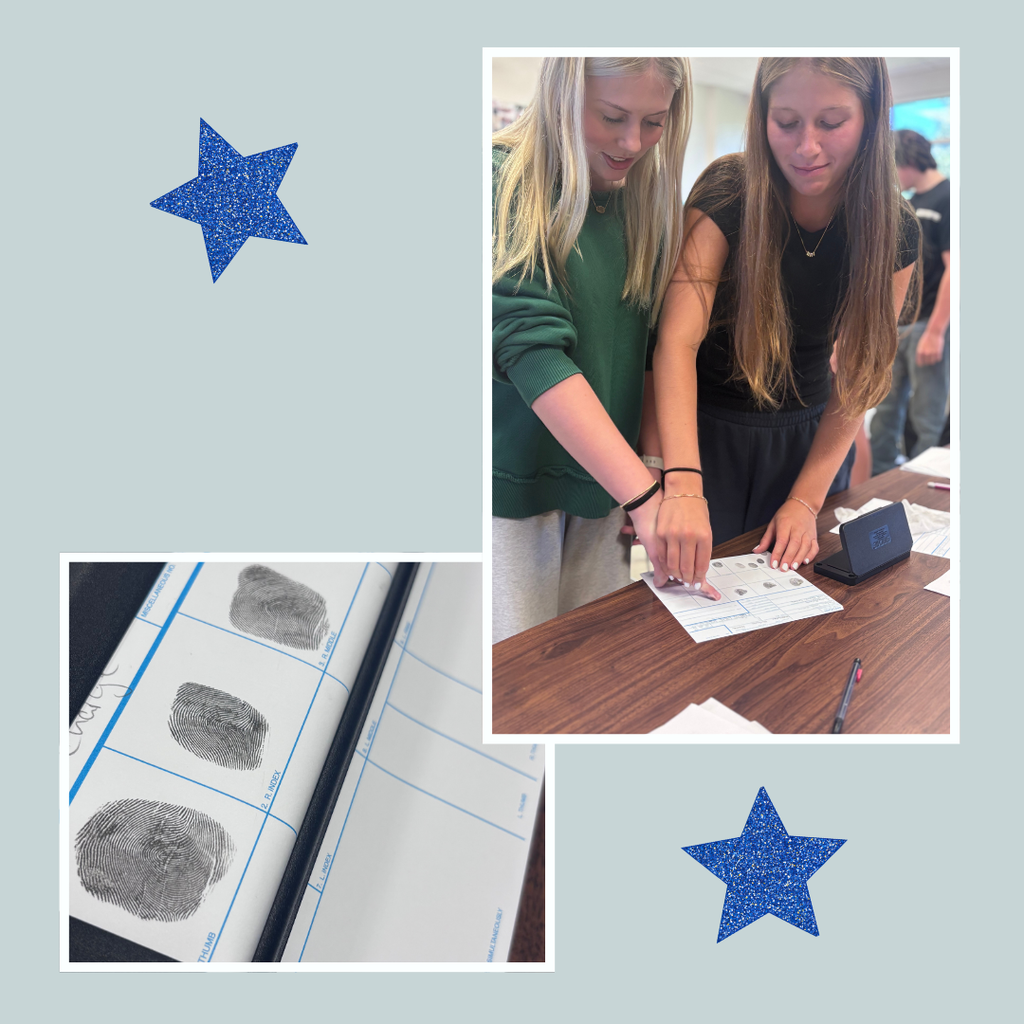 Students participate in hands-on criminal justice activities, practicing arrest and search procedures and learning how to properly roll fingerprints.