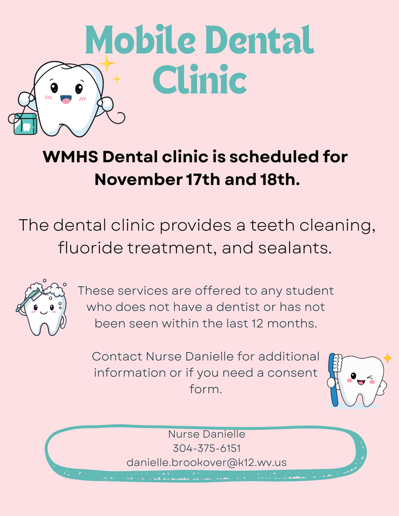 Mobile dental clinic November 17th and 18th for students.