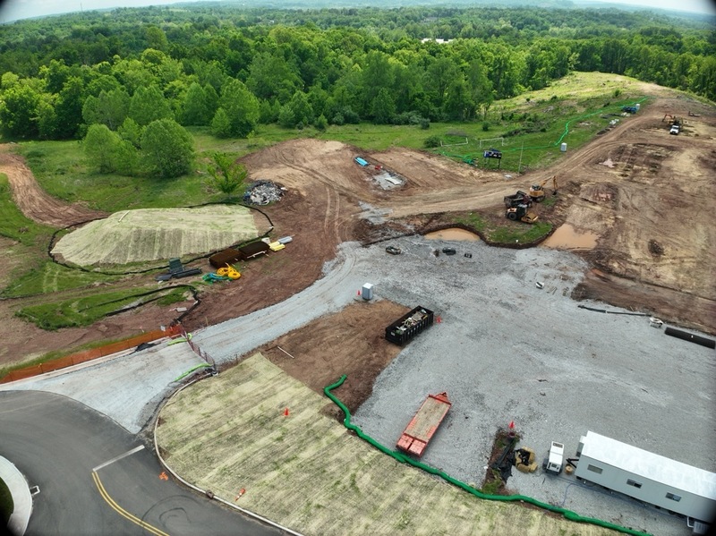 aerial photography of the construction progress of the new Vienna Elementary School