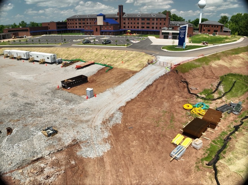 aerial photography of the construction progress of the new Vienna Elementary School